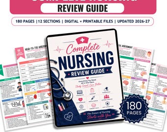 Complete Nursing Review Guide | Nursing Fundamentals, Pharmacology, Med Surg & NCLEX Notes | 2026-27