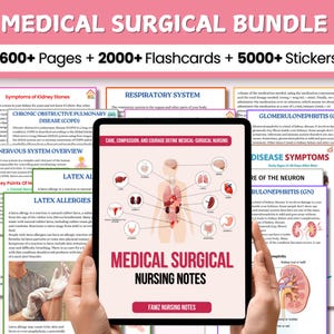 Med Surg Notes Bündel | Medizinisch-Chirurgische Pflege | Pflegeleitfaden | Sofort Download PDF