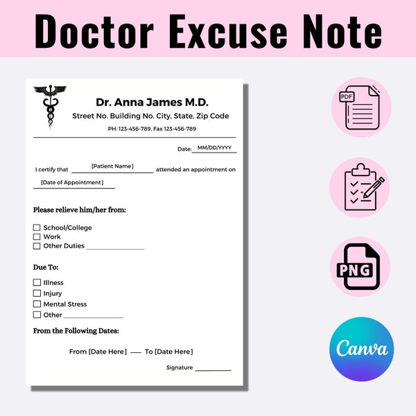 Free Doctor Excuse Template Etsy Free Doctor Excuse Template Etsy