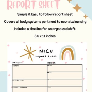NICU Nurse Report Sheet NICU Nurse Brain Digital Download Printable ...