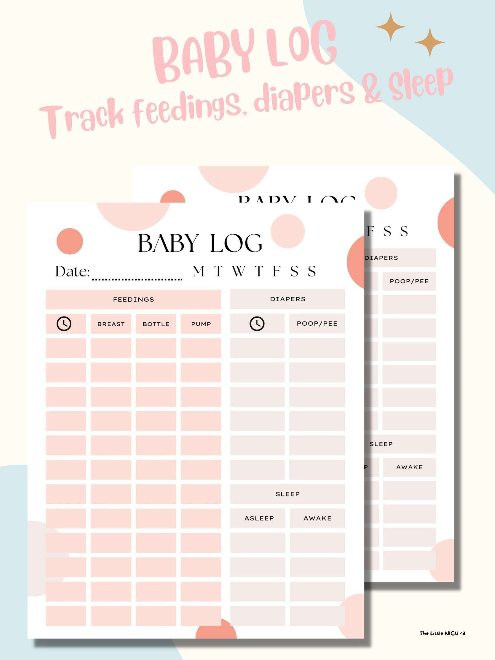 Printable Baby Daily Log, Newborn Chart, Intake Output Tracker ...