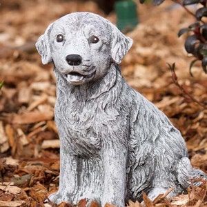 Stone figure dog retriever