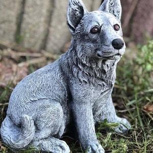 Stone figure dog German Shepherd small