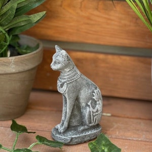 stoneandstyle stone figure small cat Bastet goddess frost-proof cast stone