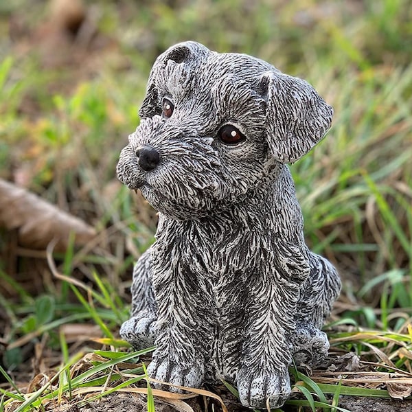 Steinfigur Hund Schnauzer