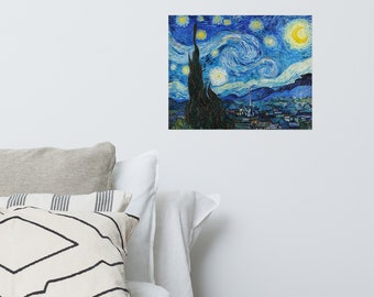 Arte abstrata da parede da noite estrelada (1889)