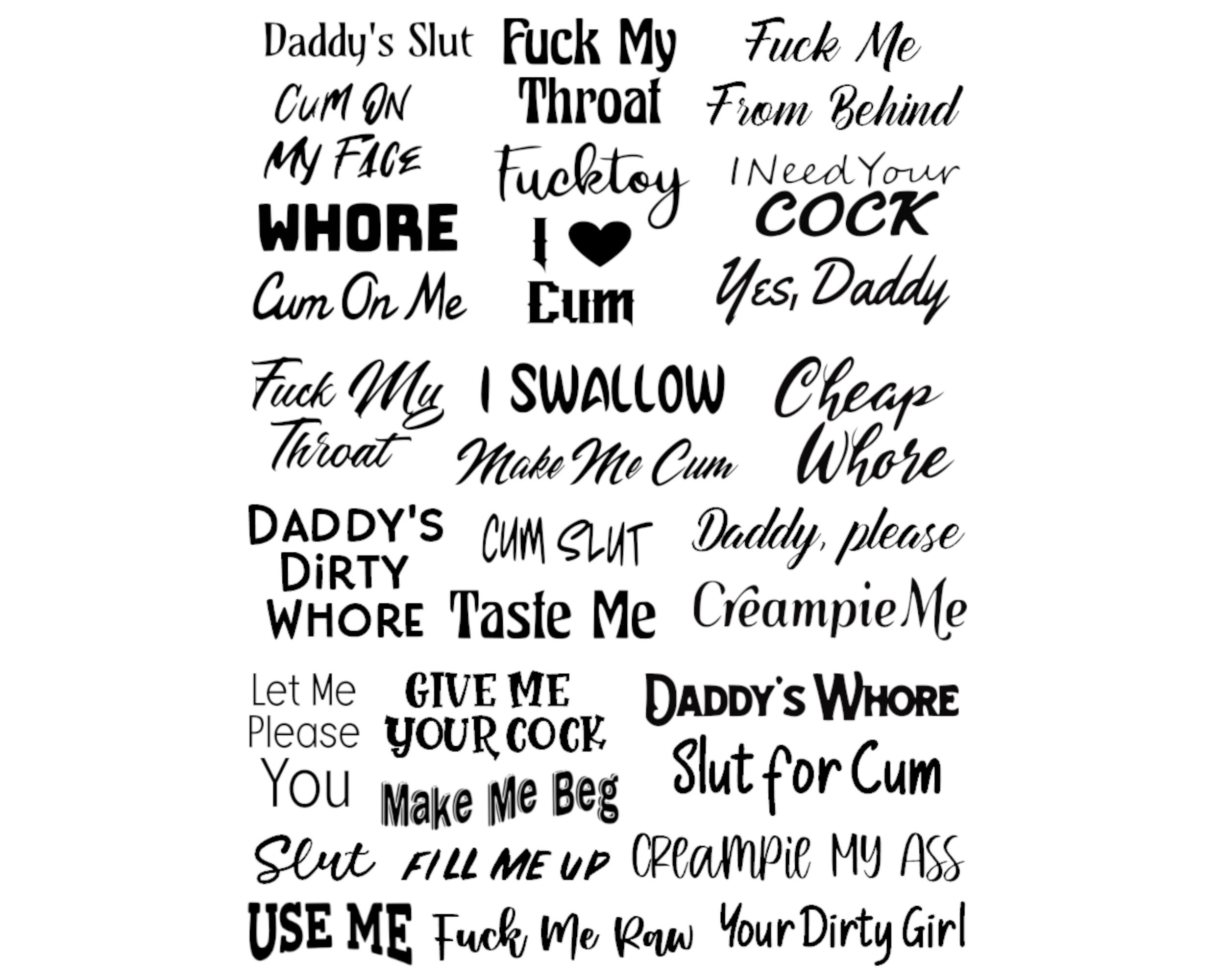 30 Kinky Temporary Tattoos Erotic Naughty Hot Sex Daddy