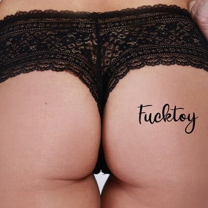 2 Kinky Temporary Tattoos FUCKTOY - Sexy Adult Fetish Waterproof Tramp Stamp Tattoo Body Art