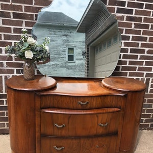Antique Art Deco Mirrored Shrager Vanity