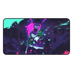 League of Legends Desk Mat • Akali K/DA XXL Gaming Mousepad • Non Slip Aesthetic Playmat • LoL Gift
