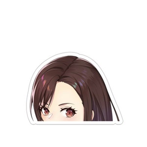 Tifa Peeker • Car Peeker Waterproof Sticker • Kawaii Vinyl Decal • Final Fantasy 7 Waifu Gaming Sticker