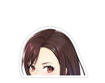 Tifa Peeker • Autocollant imperméable à l’eau Car Peeker • Décalcomanie en vinyle Kawaii • Autocollant de jeu Final Fantasy 7 Waifu