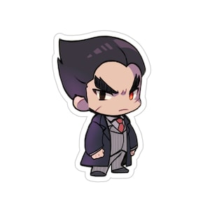 Tekken Kazuya Mishima Chibi CEO Waterproof Sticker • Gaming Vinyl Car Decal