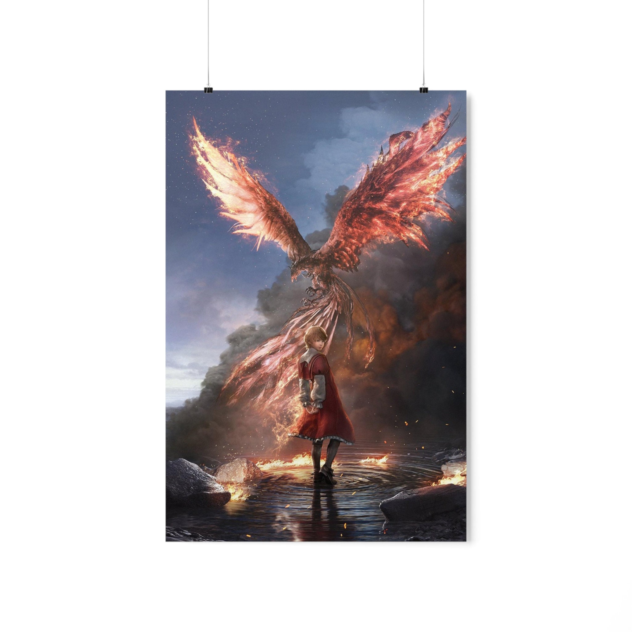 Final Fantasy 16 Phoenix and Joshua Rosfield Poster • FFXVI Wall