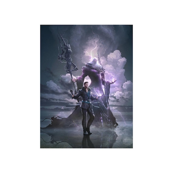 Final Fantasy 16 Ramuh and Cidolfus Telamon Poster • FFXVI Wall