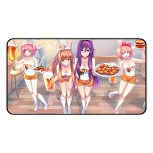 Doki Doki Literature Club Hooters Waifus Desk Mat • Non Slip Gaming DDLC Mousepad
