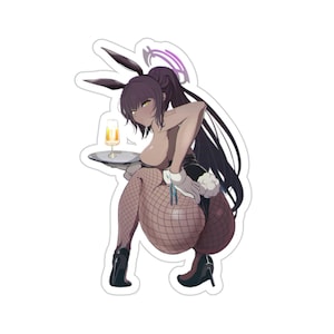 Anime Black Girl Bunny Girl Karin Blue Archive Waterproof Sticker • Premium Gaming Vinyl Car Decal