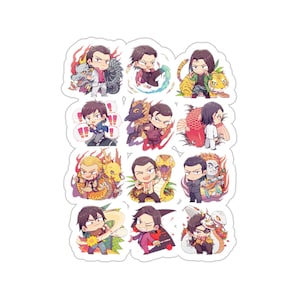 Yakuza Chibi Characters Waterproof Sticker • Gaming Vinyl Car Decal
