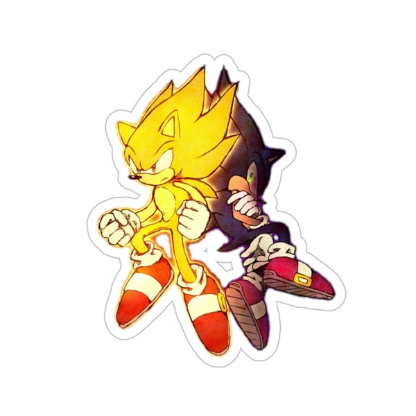 Super Sonic and Sonic the Hedgehog Waterproof Sticker • Gaming Vinyl Car Decal