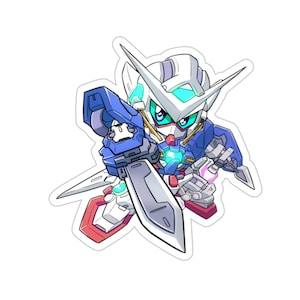 Chibi Exia Gundam Waterproof Sticker • Anime Mecha Vinyl Car Decal