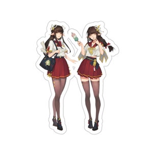 Seifuku Hinoa and Minoto Monster Hunter Waterproof Sticker • Gaming Waifus Vinyl Car Decal