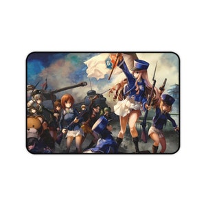 Girls und Panzer Liberty Leading the People Eugene Delacroix Parody Desk Mat • Premium Anime Mousepad • Non Slip Playmat