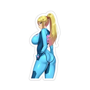 Waterdichte sticker Samus Skin Tight Zero Suit • Metroid Ecchi-sticker • Sexy Waifu-sticker