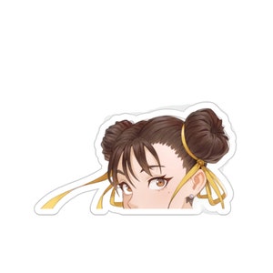 Chun Li Peeker Sticker • Anime Peeker Car Decal • Kawaii Waifu Gaming Sticker • Street Fighter Sticker