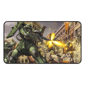 Gundam Zaku Battle Gaming Desk Mat • Anime Mecha Mousepad • Nonslip Manga Playmat