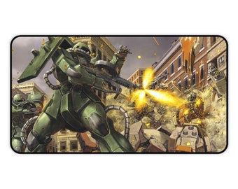 Gundam Zaku Battle Gaming Desk Matte • Anime Mecha Mousepad • Nonslip Manga Playmat
