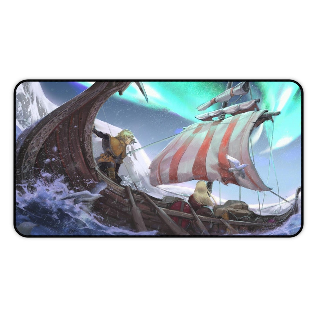 Vinland Saga Desk Mat Thorfinn and Canute Drakkar Anime Mousepad XXL