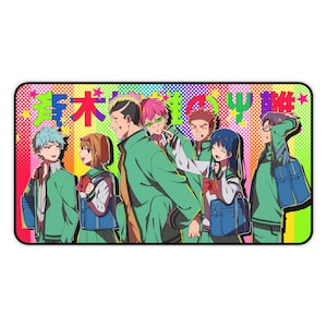 The Disastrous Life of Saiki K Desk Mat • All Characters Anime Mousepad • Non Slip Manga Playmat