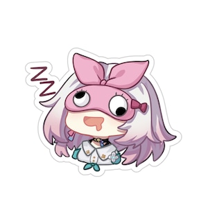 Sleepy Chibi March 7Th Honkai Star Rail Waterproof Sticker • Premium Gaming Vinyl Car Decal