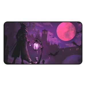 Bloodborne Hunter Moonlight Gaming Desk Mat • Gamer Mousepad • Non Slip Playmat