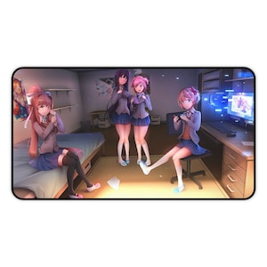 Doki Doki Literature Club Muismat • Groot Speeltafelmat • Kawaii Waifus Speelmat