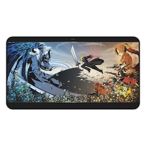 FF7 Team Battle Mousepad • Final Fantasy 7 RPG Gaming Desk Mat