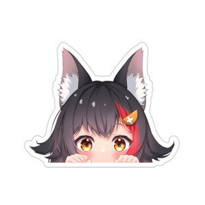 Ookami Mio Hololive Peeker Waterproof Sticker • Gaming Vinyl Car Decal
