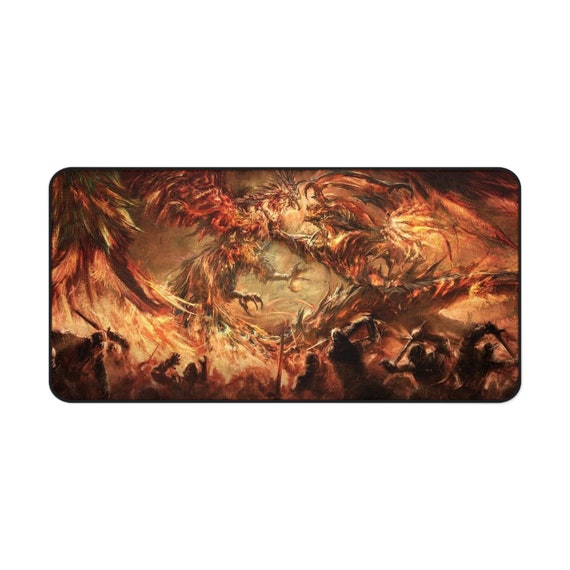 Ifrit VS Phoenix Final Fantasy 16 Desk Mat • FFXVI Gaming Mousepad