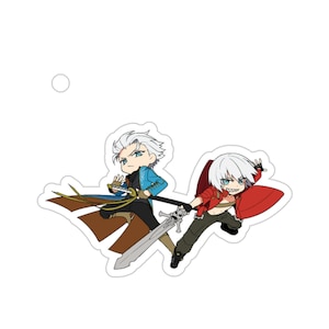 Chibi Vergil et Dante Devil May Cry Waterproof Sticker • Gaming Vinyl Car Decal