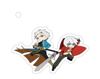 Chibi Vergil and Dante Devil May Cry Waterproof Sticker • Gaming Vinyl Car Decal