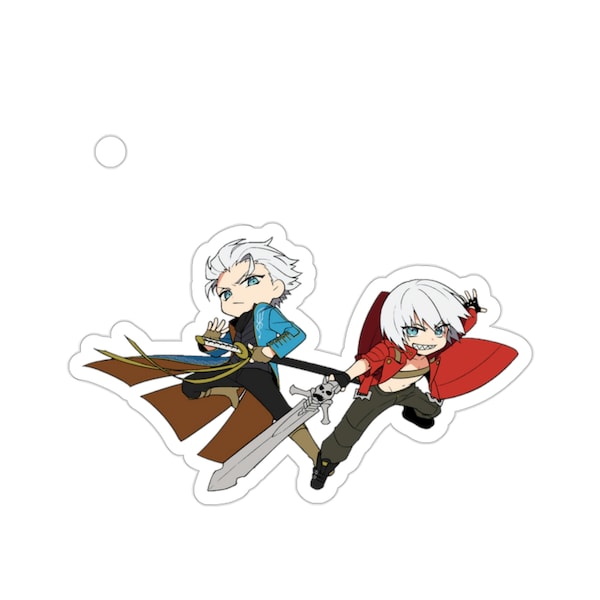 Chibi Vergil and Dante Devil May Cry Waterproof Sticker • Gaming Vinyl Car Decal