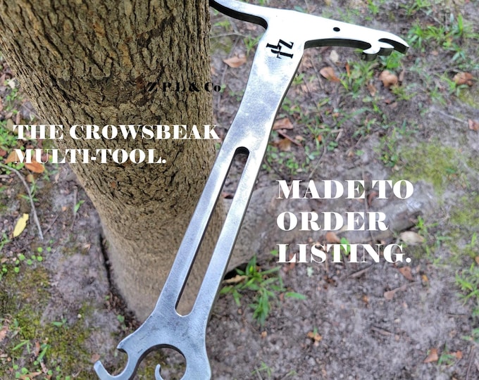 Crowsbeak Multi-Tool – AR500 Steel Campfire Cooking Tool, Grill Grate Lifter, Pan Lifter, Survival Gear, Outdoor Fire Pit Tool | Made in USA