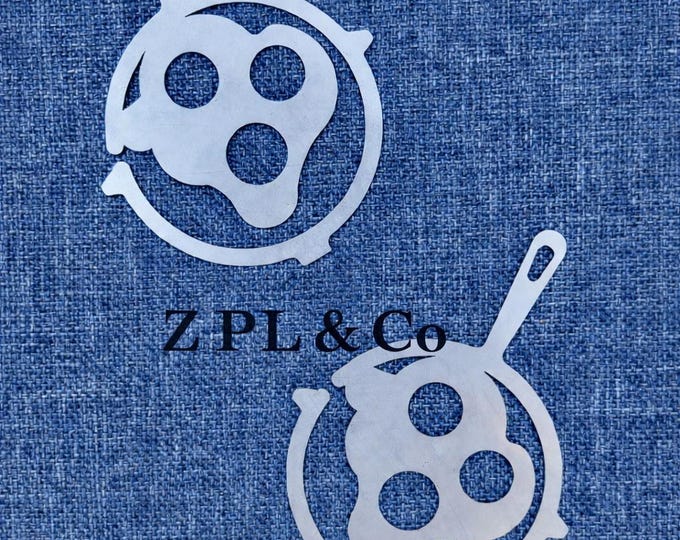 SET 2x Stainless Steel Frying Pan Bookmarks