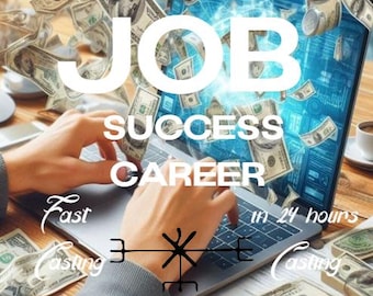 May include: Image of a laptop with the words "JOB SUCCESS CAREER" overlaid. Dollar bills appear to be falling from the screen. The words "Fast Casting" and "in 24 hours" are also visible.