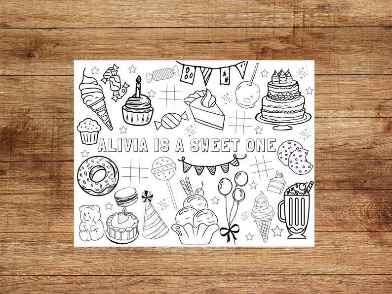 Sweet Birthday Coloring Page, Sweet One Two Sweet Birthday First Second ...