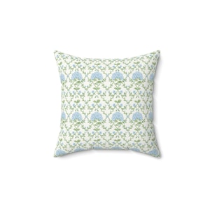 WITH INSERT Grandmillennial Throw Pillow, hydrangea floral flower preppy living room decor, chinoiserie pillows southern charm