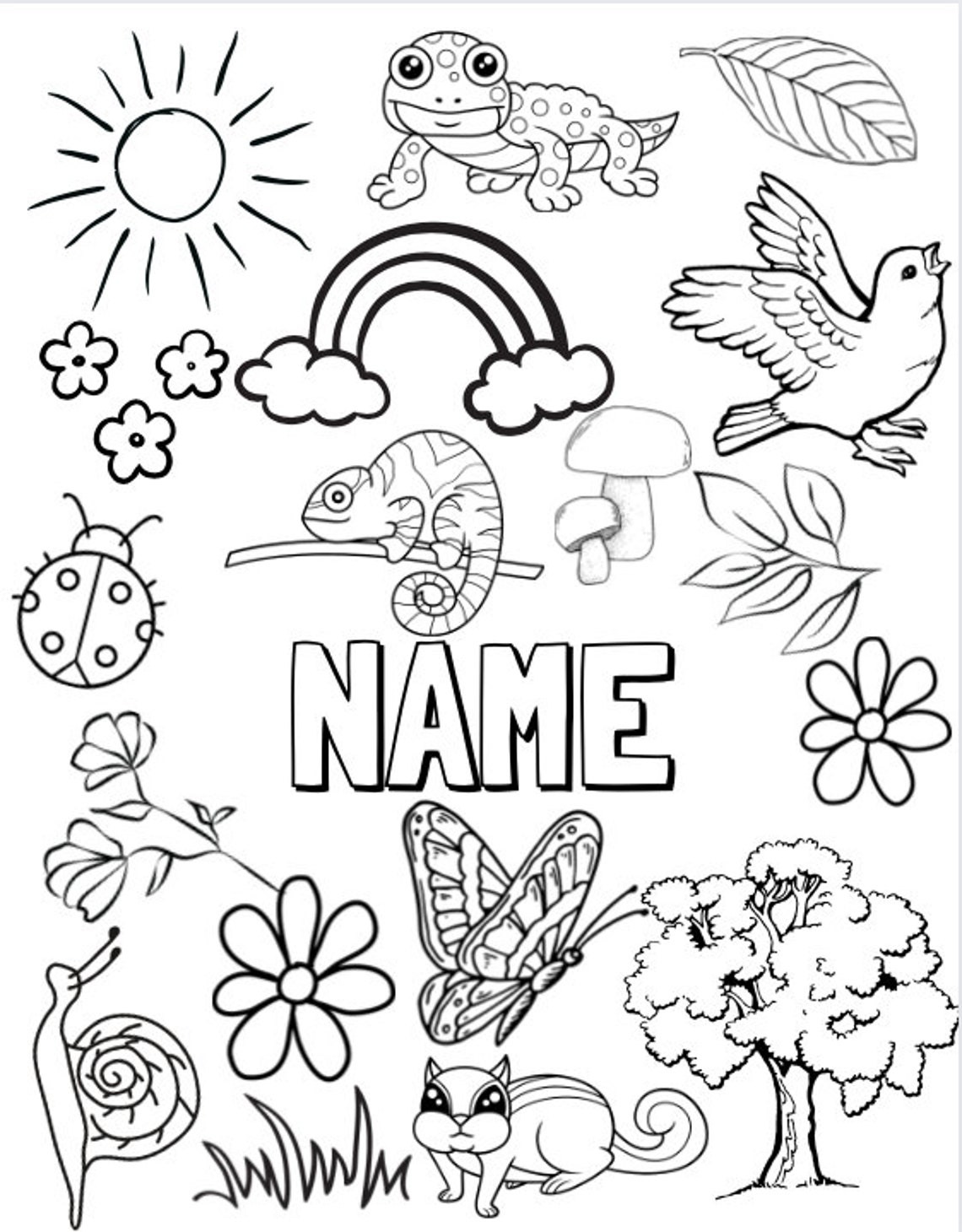 EDITABLE Custom Coloring Pages, Name Coloring Page, Personalized ...