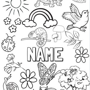 EDITABLE Custom Coloring Pages, Name Coloring Page, Personalized Coloring Pages Custom Coloring Page Birthday Printable Birthday
