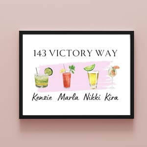 Personalized Roommate Drink Poster | Digital Download | Custom Dorm Art | Roomie Dorm Decor |Custom Roommate Art |Cocktail Poster |Bar Cart