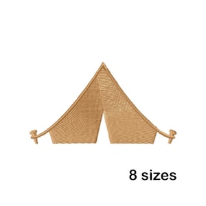 Peut inclure: Un motif de broderie de tente marron avec 8 tailles disponibles.